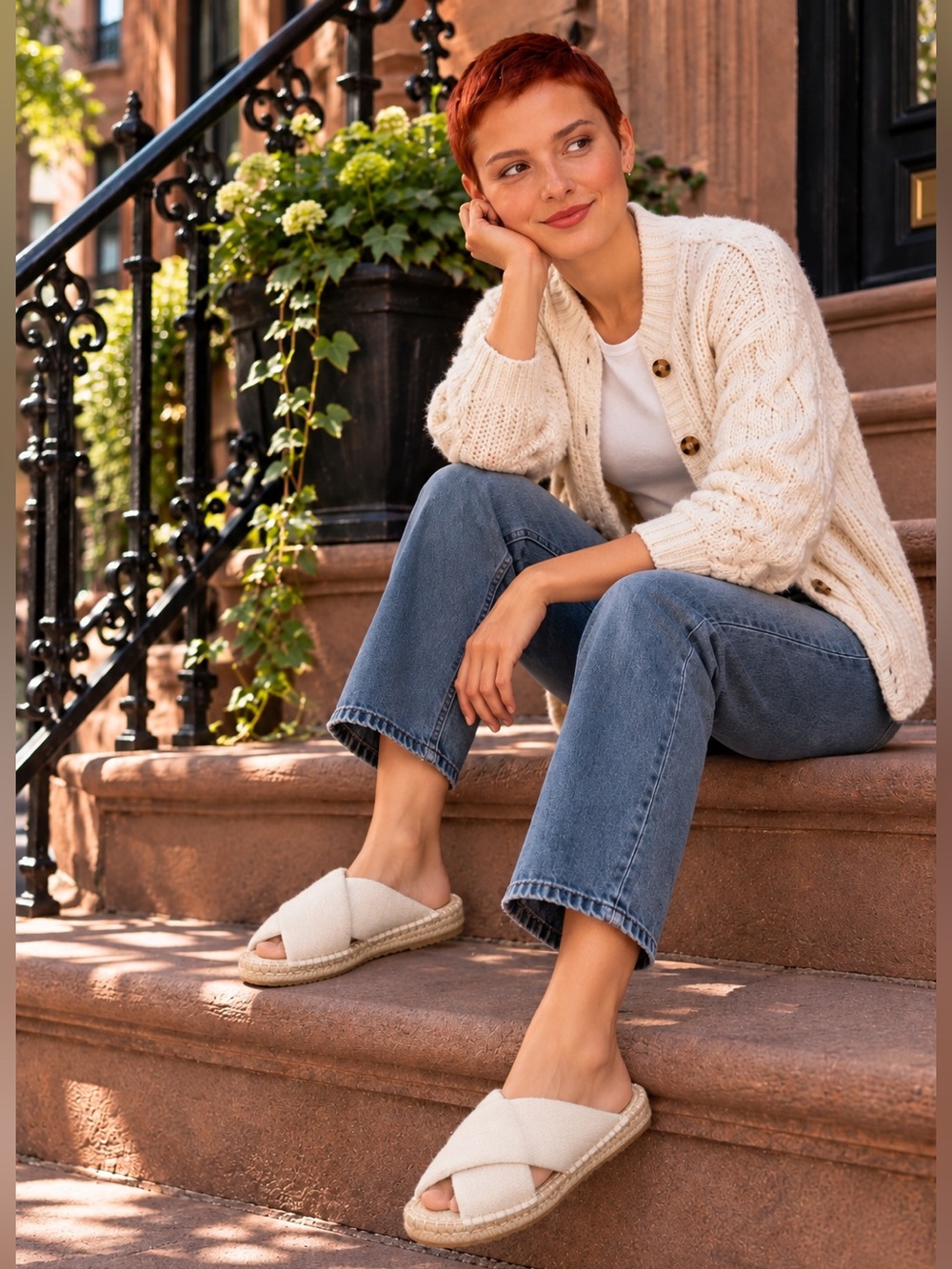 LÄST Barcelona Organic Canvas Espadrille Sandals Ivory EU 38 US 6